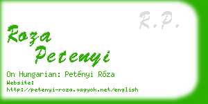roza petenyi business card